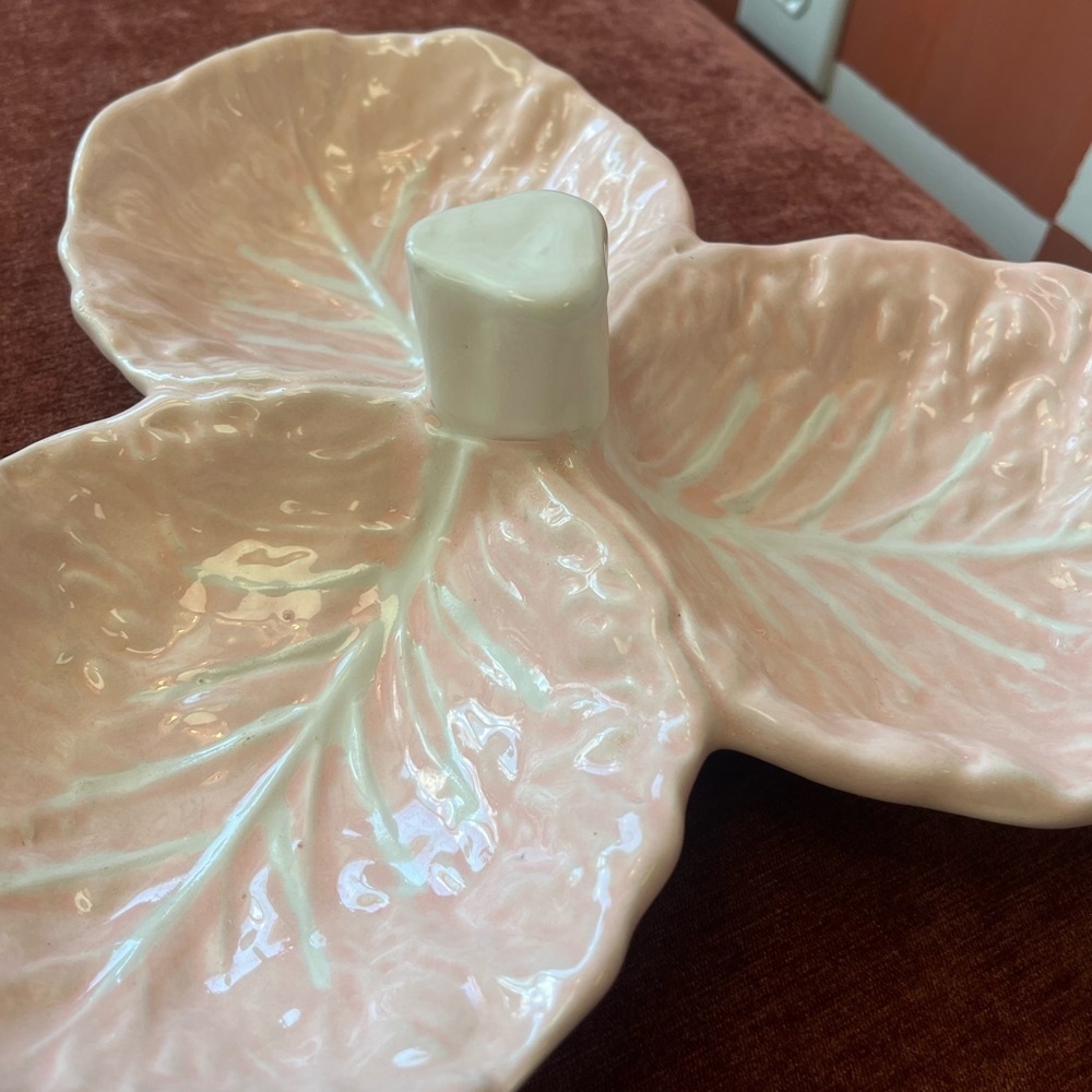 Bordallo Style Pink Cabbage Ware: Vintage Serving Dish
